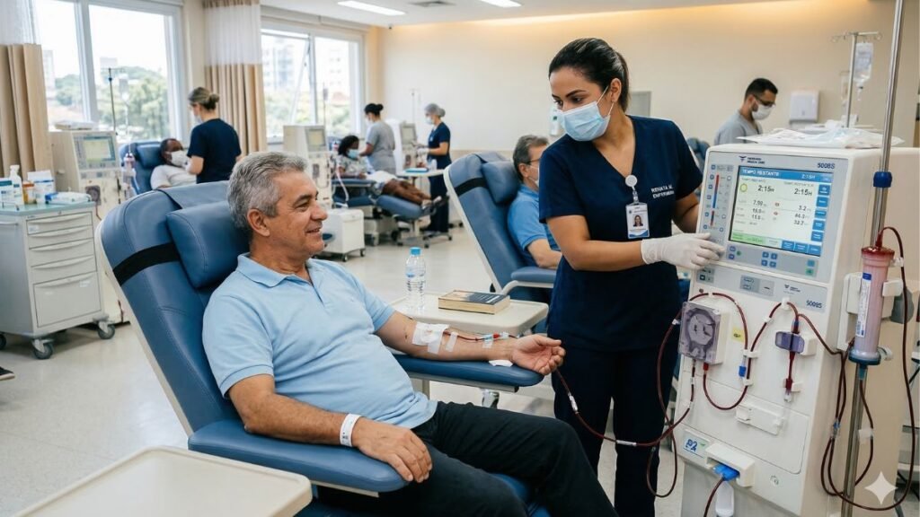 Quanto tempo dura uma sessão de hemodiálise 1 sessão de hemodiálise